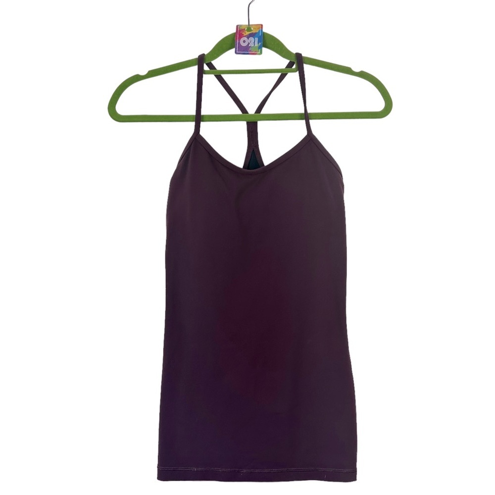 LULULEMON Size 6 Maroon Burgundy Red Racerback Tank Top Cami‎ Shelf Bra Athletic
